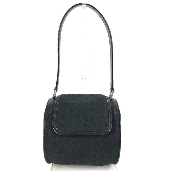 Bvlgari Handbags - Bvlgari Handbag Logo Leather Canvas Black